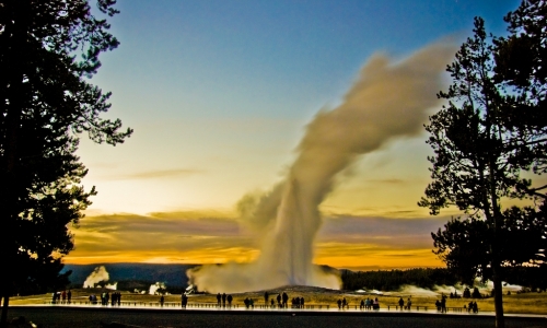 Old Faithful Geyser Yellowstone Park