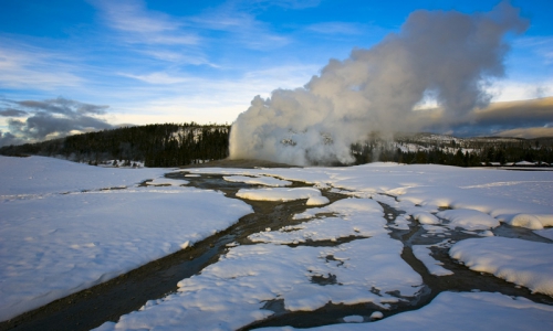 Old Faithful in Winter