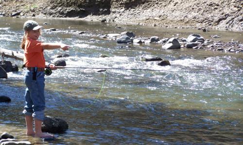 Kid Fly Fishing on the Lamar River