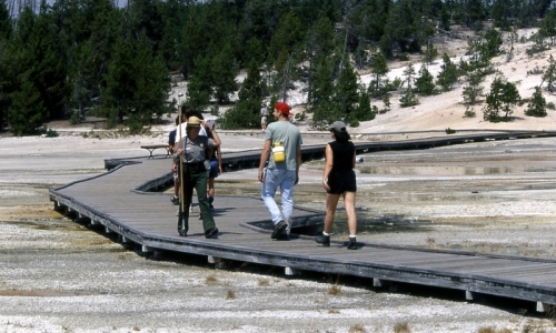 Norris Geyser Basin Yellowstone Boardwalk Trail