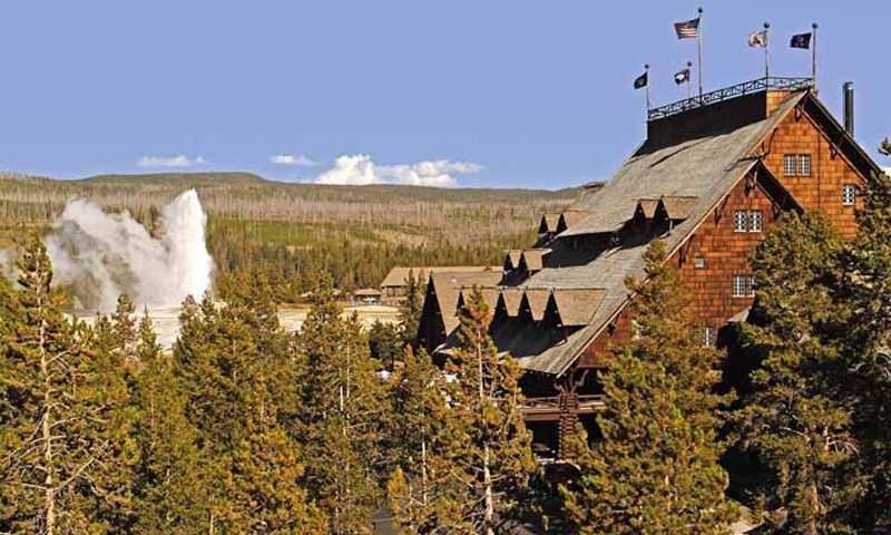 Old Faithful Hotel In Yellowstone National Park Old Faithful Hotel In Yellowstone National Park