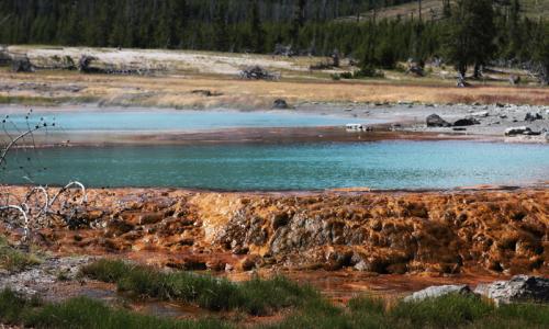 Biscuit Basin near Old Faithful in Yellowstone