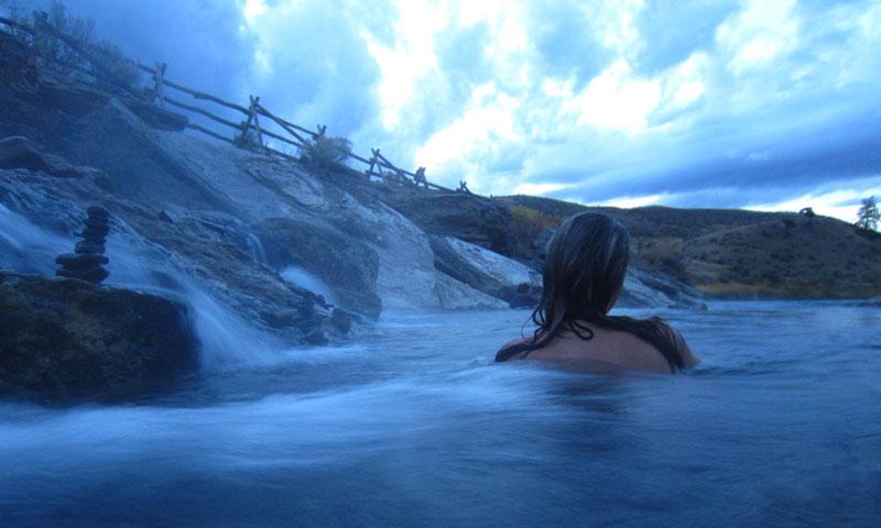 The Boiling River near Mammoth Hot Springs
