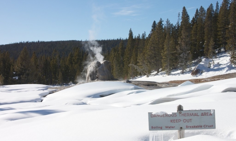 Lone Star Geyser in Winter