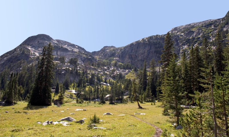 Absaroka Beartooth Mountains Mountain Range Hiking Trail Montana Near The West Fork Of The Rock Creek Off The Trail Above Quinnebaugh Meadows