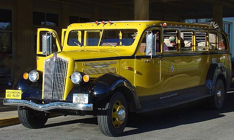 Historic Vehicle in Yellowstone National Park