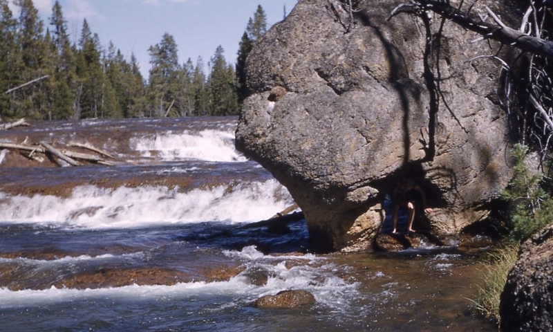 Tunnel Rock along the Gibbon River in Yellowstone.