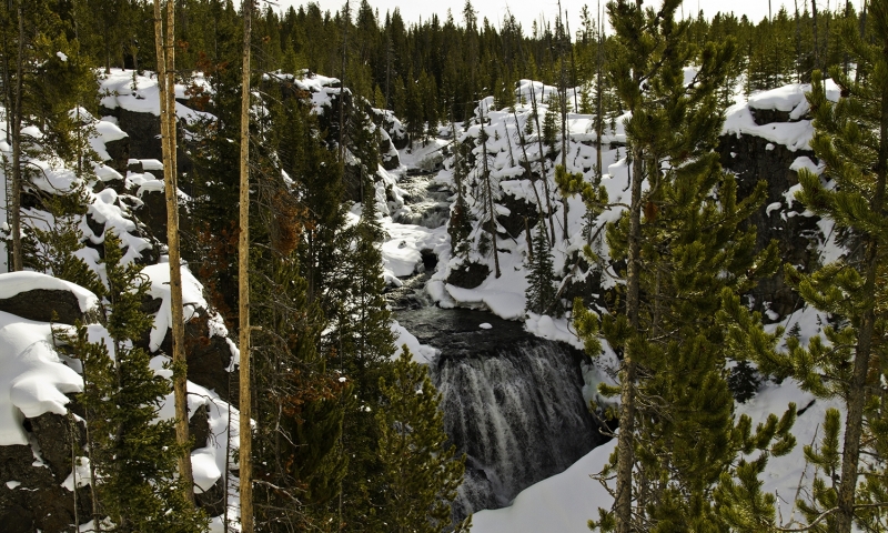 Kepler Cascades Yellowstone Park Winter