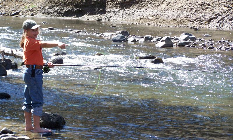 Kid Fly Fishing on the Lamar River