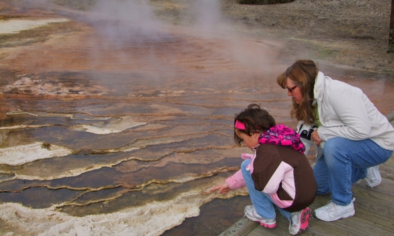 Mammoth Hot Springs Yellowstone Kids Family