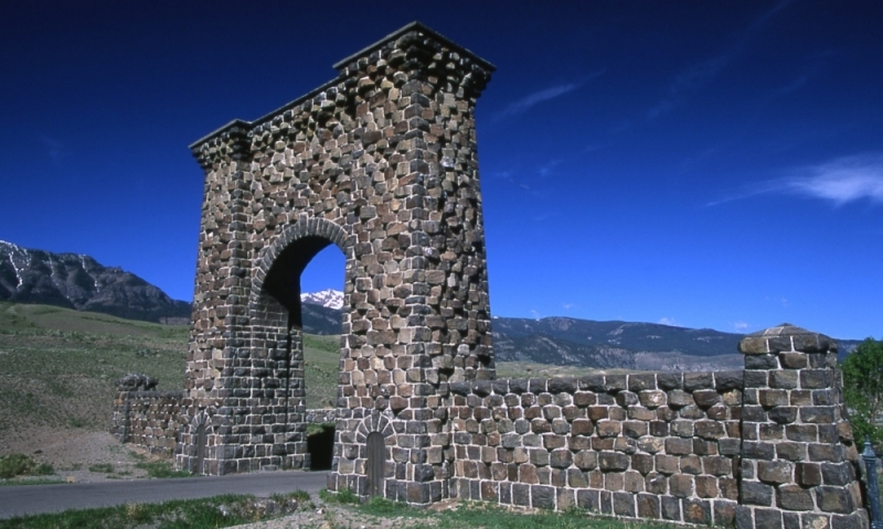 Mammoth Hot Springs Yellowstone North Entrance Roosevelt Arch Gardiner Montana